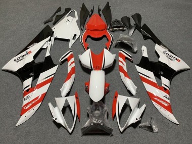 Purchase 2006-2007 White Orange Glossy Black Stripe Yamaha YZF R6 Motorcycle Fairings UK