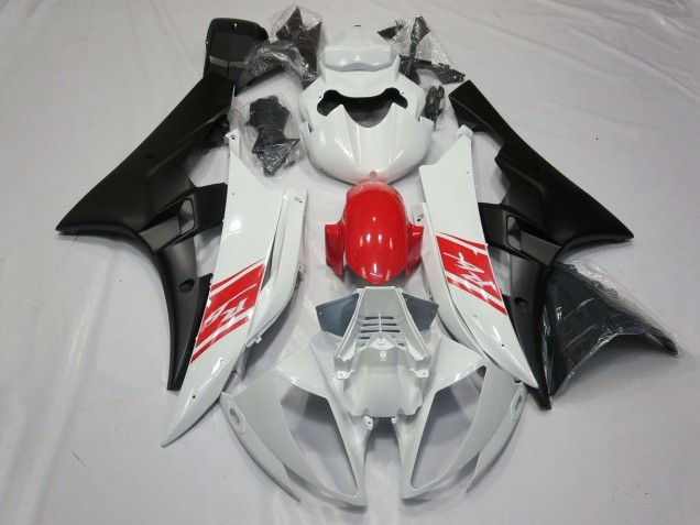 Purchase 2006-2007 White Red Matte Black Yamaha YZF R6 Motorcycle Fairings UK