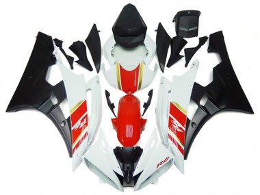 Purchase 2006-2007 White Red Gold Matte Black Yamaha YZF R6 Motorcycle Fairings UK