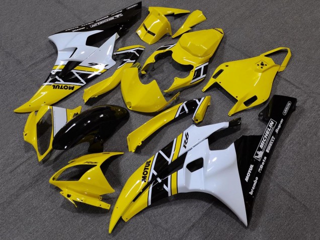 Purchase 2006-2007 Yellow White Glossy Black Motul Michelin Yamaha YZF R6 Motorcycle Fairings UK