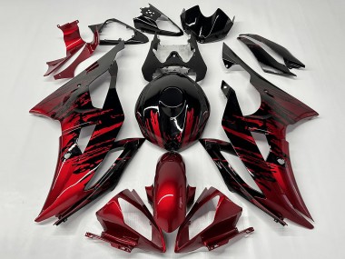 Purchase 2008-2016 Red Glossy Black Fade Yamaha YZF R6 Motorcycle Fairings UK