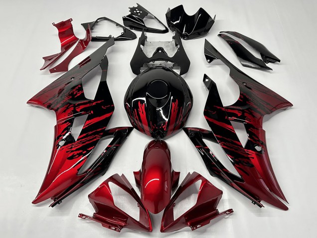 Purchase 2008-2016 Red Glossy Black Fade Yamaha YZF R6 Motorcycle Fairings UK