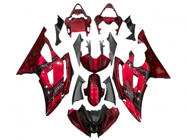 Purchase 2008-2016 Red Black Stripe Yamaha YZF R6 Motorcycle Fairings UK