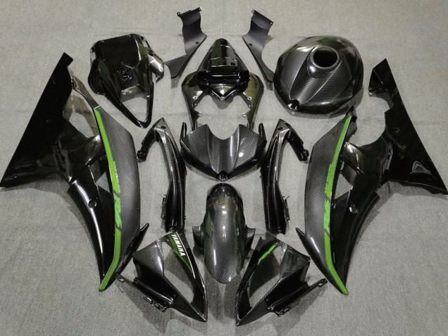 Purchase 2008-2016 Black Carbon Fiber Style Green Yamaha YZF R6 Motorcycle Fairings UK