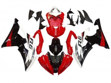 Purchase 2008-2016 White Red Glossy Black Yamaha YZF R6 Motorcycle Fairing Kits UK