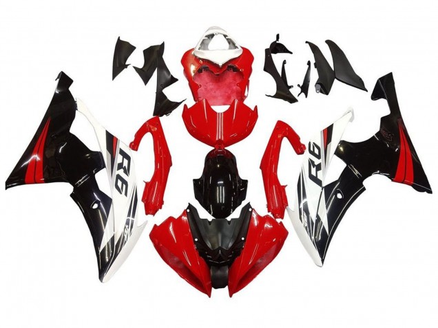 Purchase 2008-2016 White Red Glossy Black Yamaha YZF R6 Motorcycle Fairing Kits UK