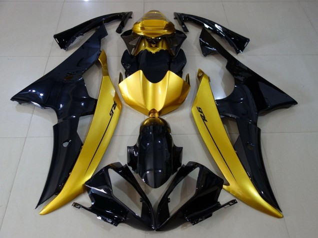 Purchase 2008-2016 Gold Glossy Black Yamaha YZF R6 Motorcycle Fairings UK