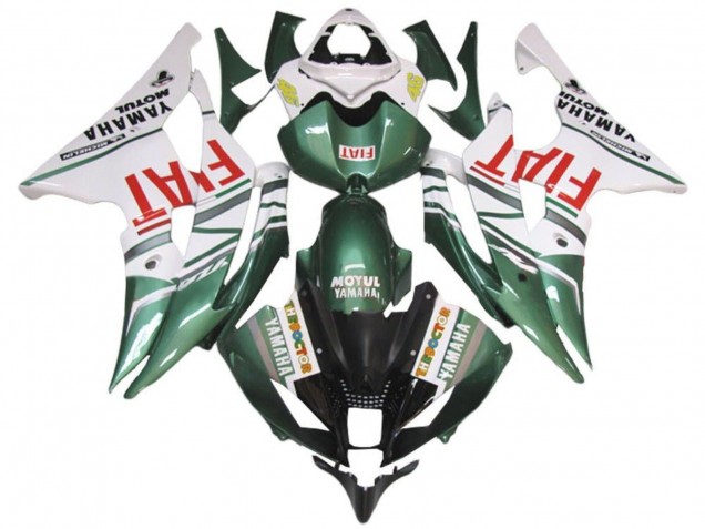 Purchase 2008-2016 White Green Red Fiat Yamaha YZF R6 Motorcycle Fairings UK
