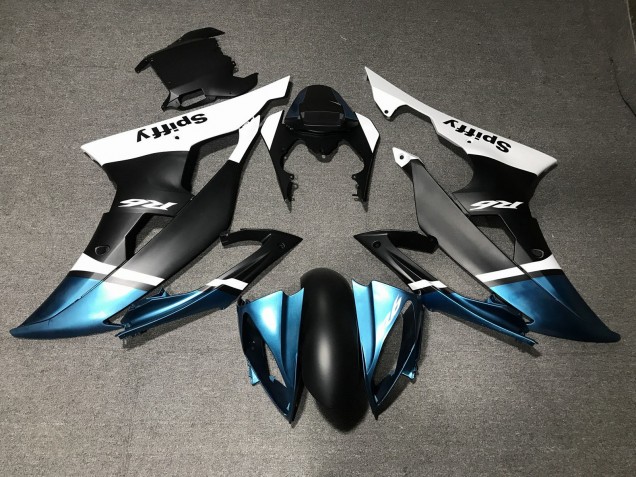 Purchase 2008-2016 White Blue Matte Black Spiffy Yamaha YZF R6 Motorcycle Fairings UK
