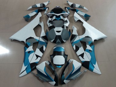 Purchase 2008-2016 White Blue Grey Black Camouflage Yamaha YZF R6 Motorcycle Fairing UK
