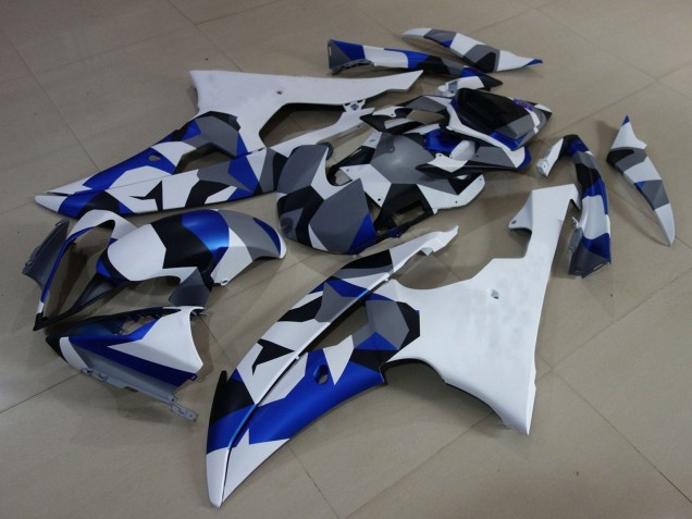 Purchase 2008-2016 White Blue Grey Camouflage Yamaha YZF R6 Motorcycle Fairings UK
