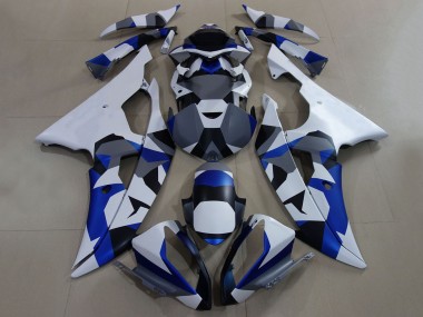 Purchase 2008-2016 White Blue Grey Camouflage Yamaha YZF R6 Motorcycle Fairings UK