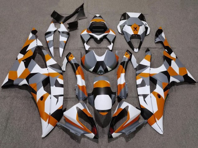 Purchase 2008-2016 White Orange Grey Black Camouflage Yamaha YZF R6 Motorcycle Fairings UK