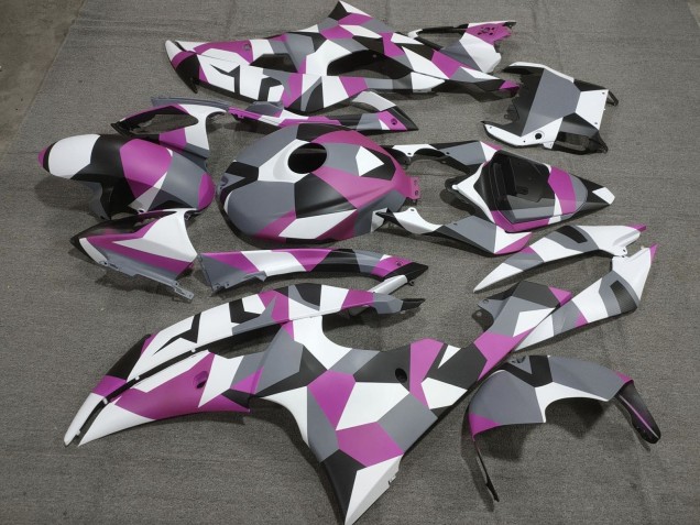Purchase 2008-2016 White Pink Grey Black Camouflage Yamaha YZF R6 Motorcycle Fairings UK