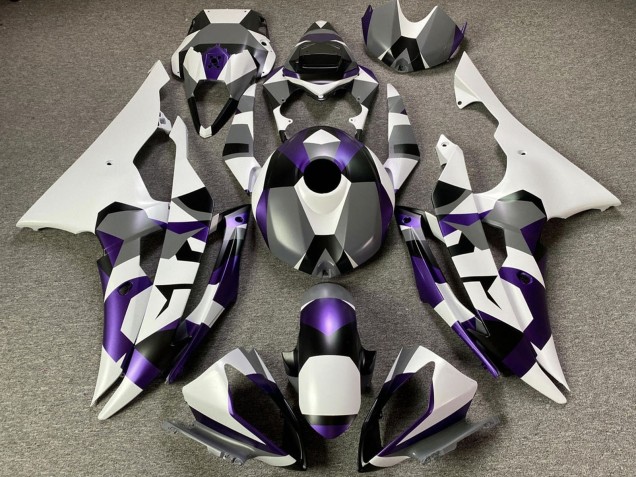 Purchase 2008-2016 White Purple Grey Black Camouflage Yamaha YZF R6 Motorcycle Fairings UK