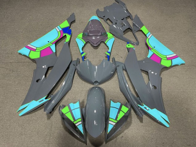 Purchase 2008-2016 Nardo Grey Turquoise Blue Color Wheel Yamaha YZF R6 Motorcycle Fairings UK