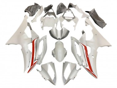 Purchase 2008-2016 Pearl White Red Yamaha YZF R6 Motorcycle Fairing Kits UK