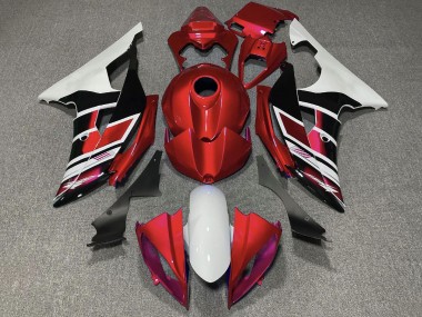 Purchase 2008-2016 White Red Glossy Black Stripe Yamaha YZF R6 Motorcycle Fairings UK