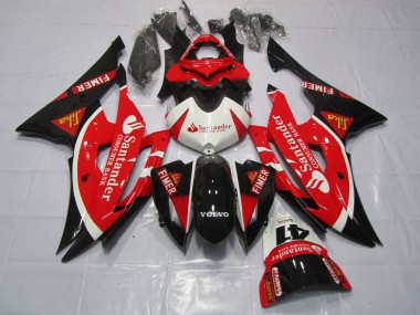 Purchase 2008-2016 White Red Black Santander Yamaha YZF R6 Motorcycle Fairings UK