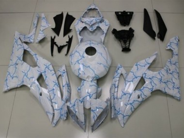 Purchase 2008-2016 White Light Blue Lightning Yamaha YZF R6 Motorcycle Fairings UK