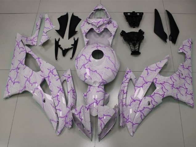 Purchase 2008-2016 White Purple Lightning Yamaha YZF R6 Motorcycle Fairings UK