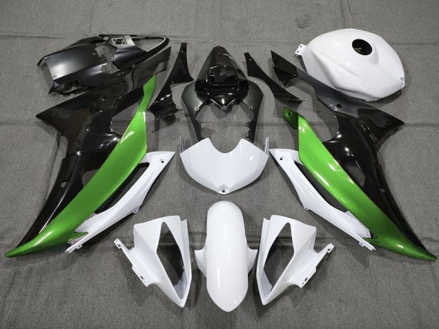 Purchase 2008-2016 White Green Glossy Black Yamaha YZF R6 Motorcycle Fairings UK