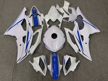 Purchase 2008-2016 White Blue Yamaha YZF R6 Motorcycle Fairing Kits UK