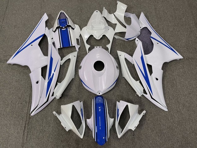 Purchase 2008-2016 White Blue Yamaha YZF R6 Motorcycle Fairing Kits UK