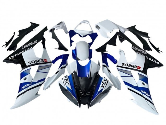 Purchase 2008-2016 White Blue Black YEC ENEOS Petronas Semakin Didepan Yamaha YZF R6 Motorcycle Fairings UK