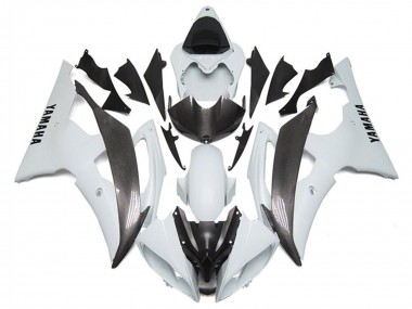 Purchase 2008-2016 White Faux Carbon Fiber Style Yamaha YZF R6 Motorcycle Fairings UK