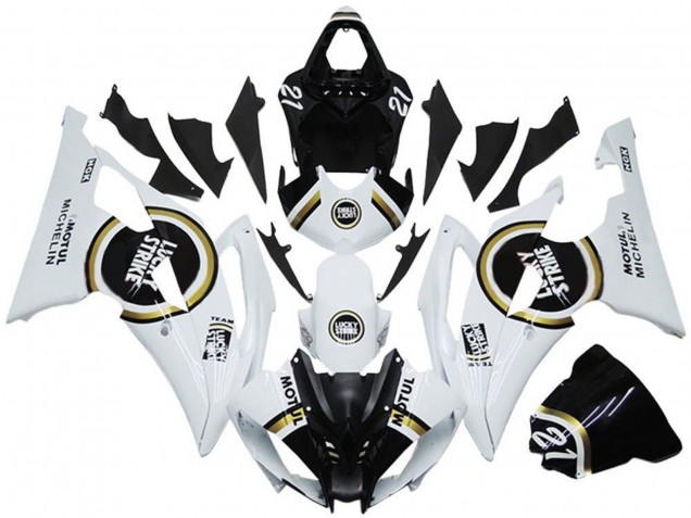 Purchase 2008-2016 White Black Lucky Strike Yamaha YZF R6 Motorcycle Fairings UK