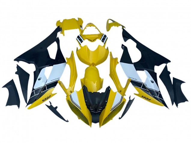 Purchase 2008-2016 Yellow White Black Stripe Yamaha YZF R6 Motorcycle Fairings UK