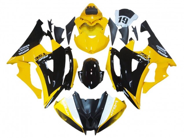 Purchase 2008-2016 Yellow Glossy Black Yamaha YZF R6 Motorcycle Fairing UK