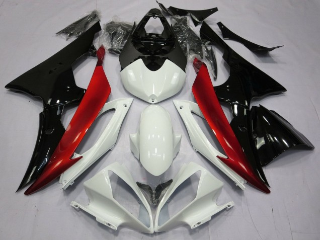 Purchase 2008-2016 White Red Glossy Black Yamaha YZF R6 Motorcycle Fairings UK