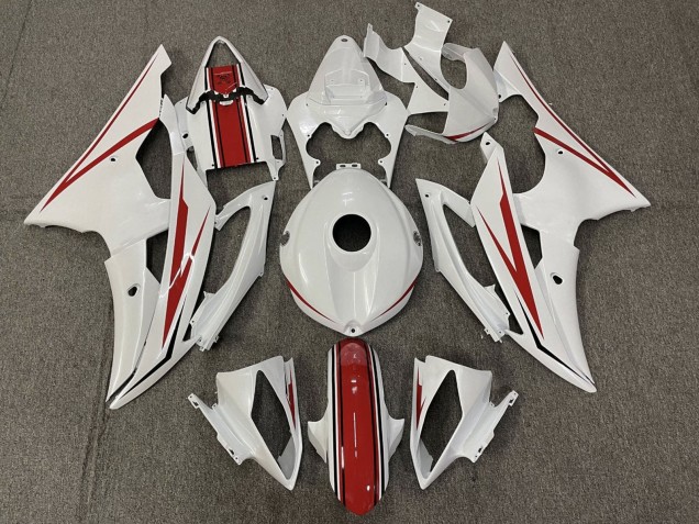 Purchase 2008-2016 Pearl White Red Yamaha YZF R6 Motorcycle Fairing UK