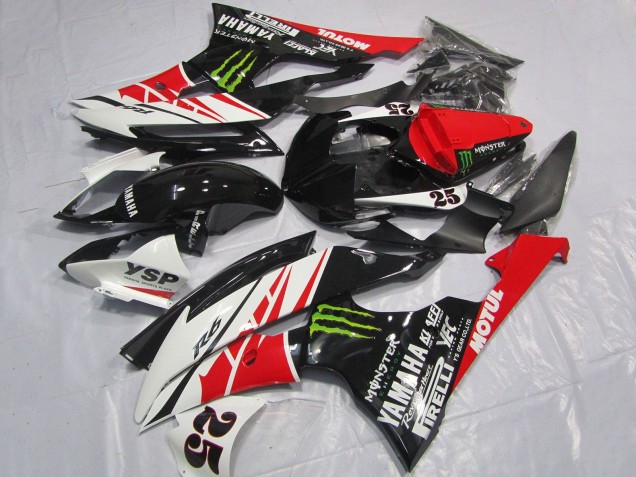 Purchase 2008-2016 White Red Glossy Black Green Monster 25 Yamaha YZF R6 Motorcycle Fairings UK