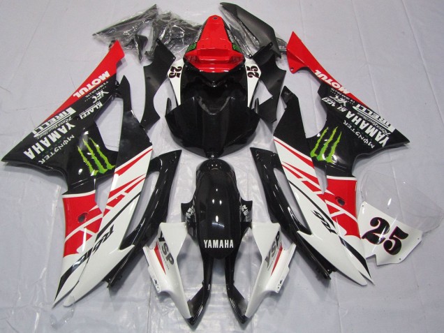 Purchase 2008-2016 White Red Glossy Black Green Monster 25 Yamaha YZF R6 Motorcycle Fairings UK