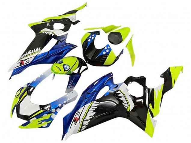 Purchase 2017-2023 Neon Yellow Blue Shark Yamaha YZF R6 Motorcycle Fairings UK