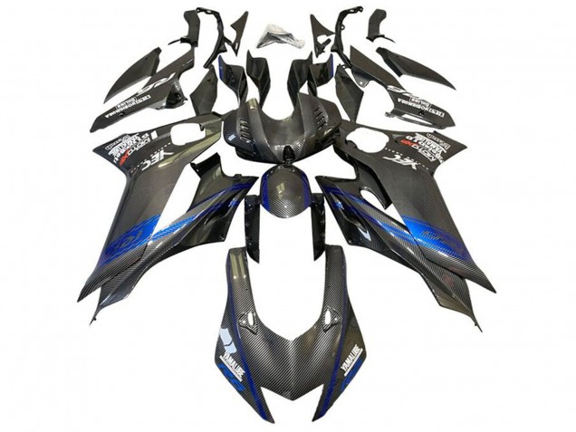 Purchase 2017-2023 Blue Black Faux Carbon Fiber Yamaha YZF R6 Motorcycle Fairings UK