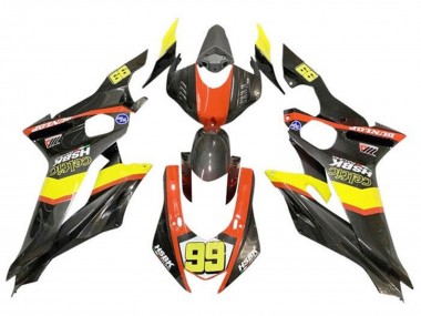 Purchase 2017-2023 Yellow Orange Black Faux Carbon Fiber Yamaha YZF R6 Motorcycle Fairings UK