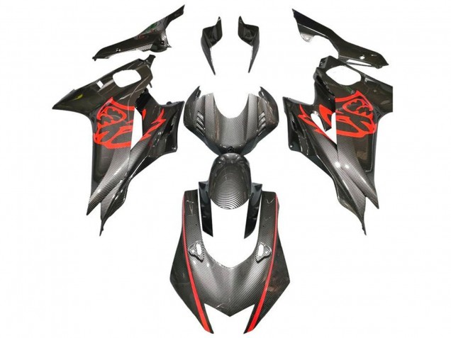 Purchase 2017-2023 Red Black Faux Carbon Fiber Yamaha YZF R6 Motorcycle Fairings UK