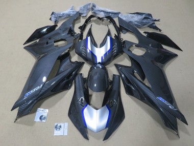 Purchase 2017-2023 Silver Blue Black Faux Carbon Fiber Yamaha YZF R6 Motorcycle Fairings UK