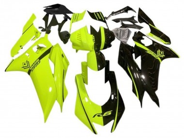 Purchase 2017-2023 Neon Yellow Glossy Black Split Yamaha YZF R6 Motorcycle Fairings UK