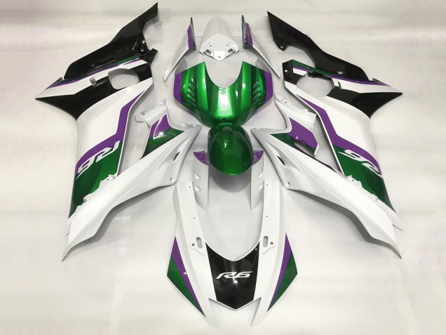 Purchase 2017-2023 White Green Purple Black Yamaha YZF R6 Motorcycle Fairings UK