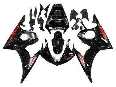 Purchase 2005 Glossy Black Red Yamaha R6 Motorcycle Fairings UK