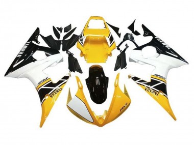 Purchase 2005 Yellow White Black Stripe Yamaha R6 Motorcycle Fairings UK