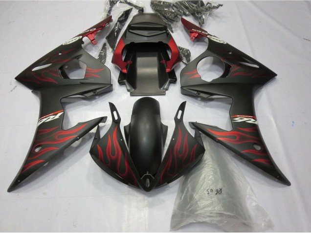 Purchase 2005 Matte Black Matte Red Flame Yamaha R6 Motorcycle Fairings UK Purchase 2005 Matte Black Matte Red Flame Yamaha R6 Motorcycle Fairings UK
