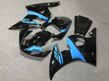 Purchase 2005 Black Light Blue Yamaha R6 Motorcycle Fairings UK