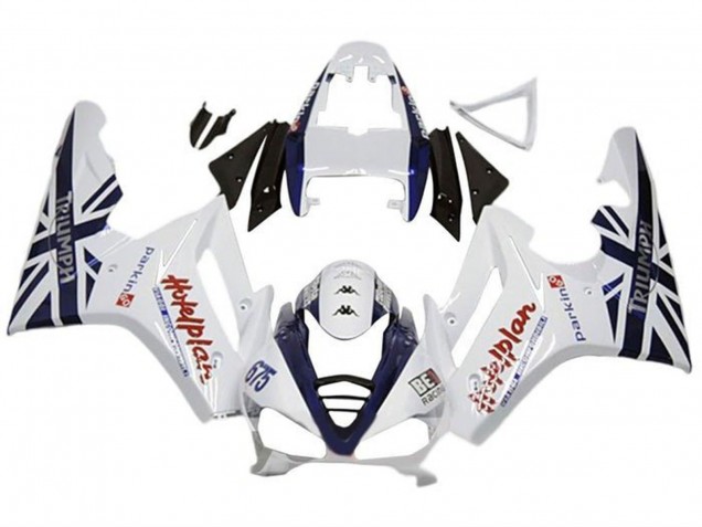 Purchase 2009-2012 White Dark Blue Triumph Daytona 675 Triple Motorcycle Fairings UK