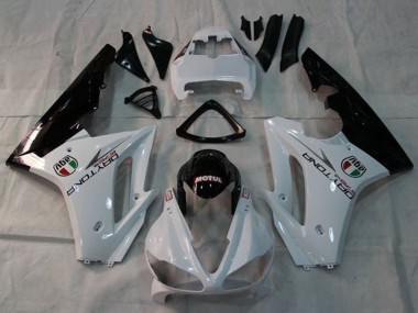 Purchase 2009-2012 White Glossy Black Motul Triumph Daytona 675 Triple Motorcycle Fairings UK